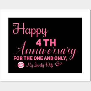 Happy 4th anniversary for the one and only, My lovely wife Posters and Art